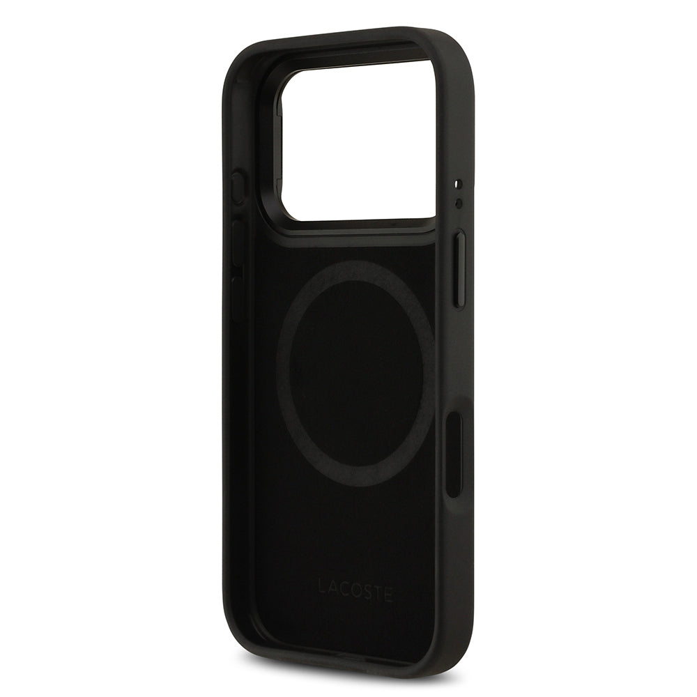 Lacoste iPhone 17 Pro Orjinal Lisanslı M-safe Şarj Özellikli Standlı PU Deri Karışık Monogram Desenli Kılıf Lacoste iPhone 17 Pro Orjinal Lisanslı M-safe Şarj Özellikli Standlı PU Deri Karışık Monogram Desenli Kılıf